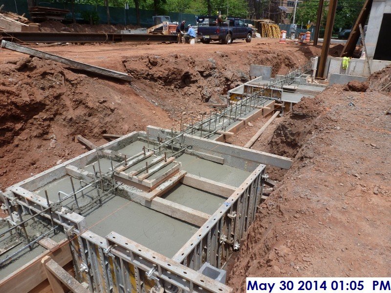 Poured concrete at Foundation walls and footings at column line 6.5 (G-C.7) Facing North-East (800x600)